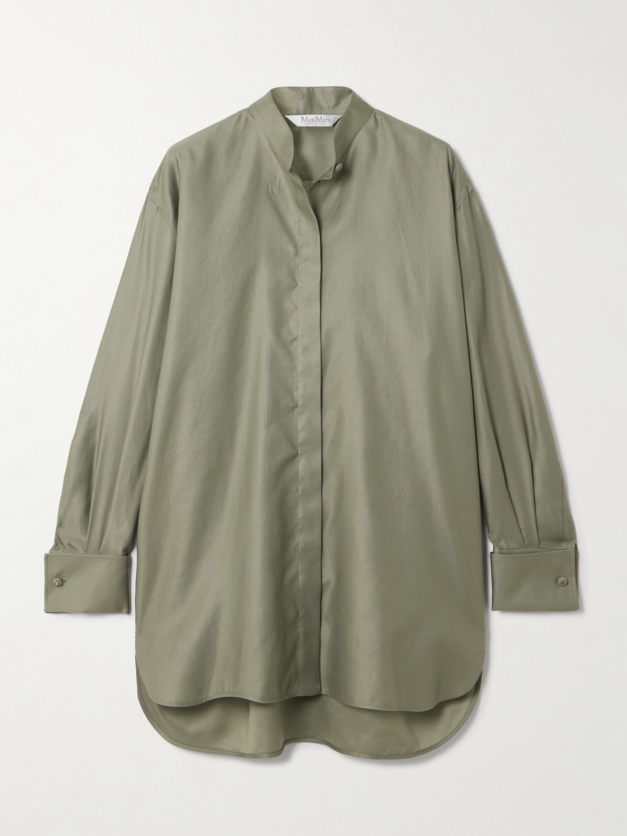 Max Mara Anta Cotton Shirt In Green