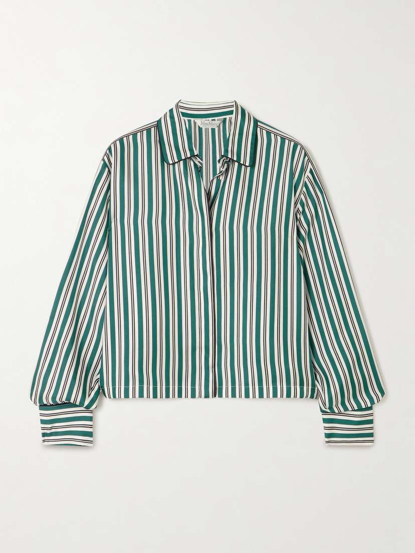 Max Mara Brama Striped Silk-twill Shirt