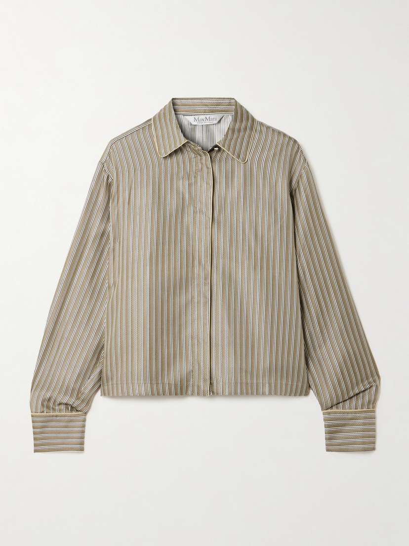 Max Mara Brama Striped Silk-twill Shirt
