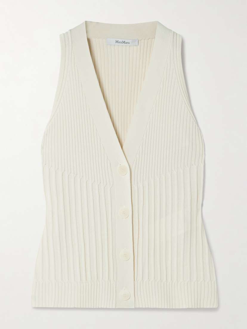 Max Mara Bimba Ribbed Cotton-blend Vest
