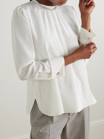 Max Mara Carol gathered silk blouse