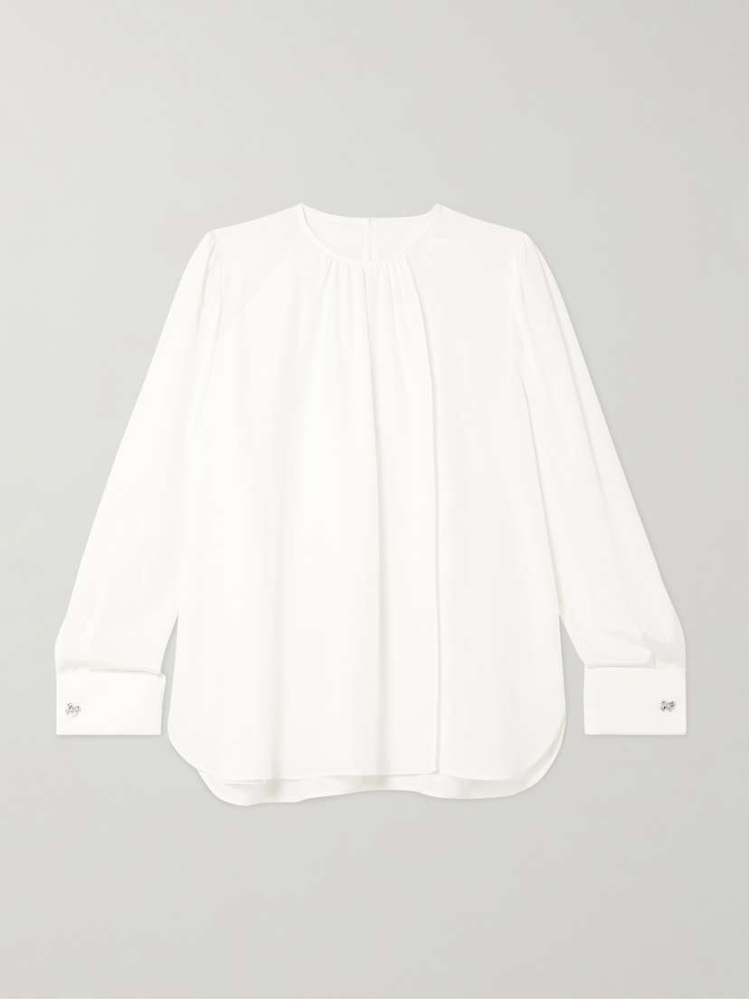 Max Mara Carol Gathered Silk Blouse