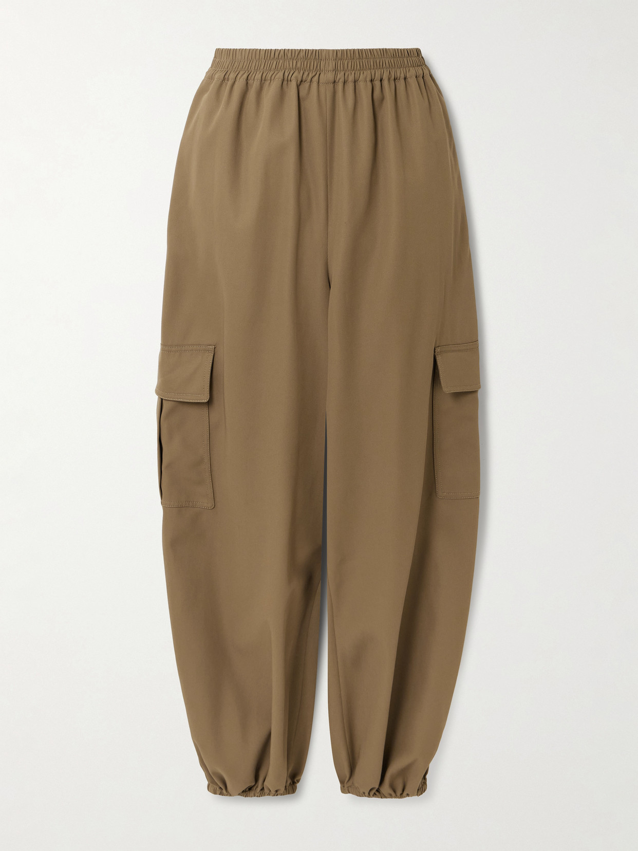 Max Mara Glauco Cotton-twill Tapered Pants In White