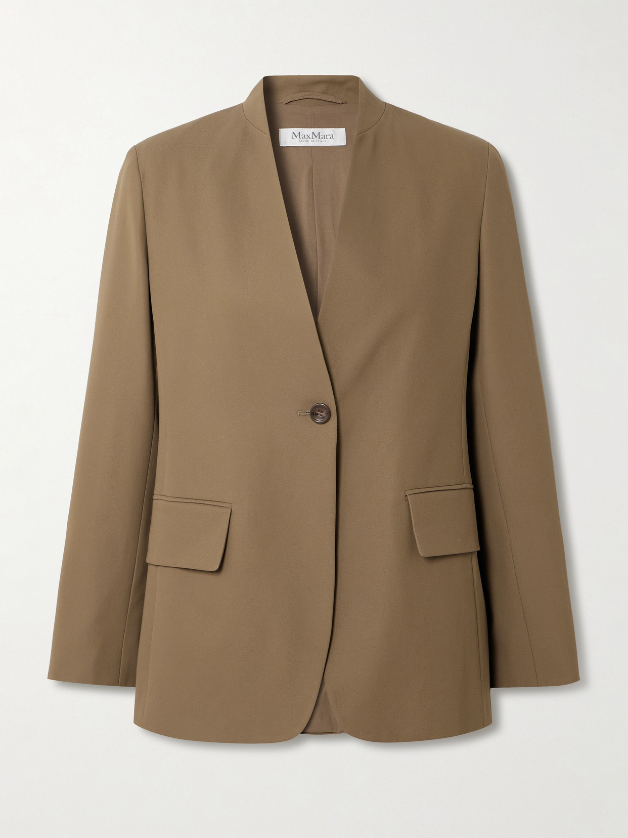 Max Mara Segnale Cotton-twill Blazer In Neutral