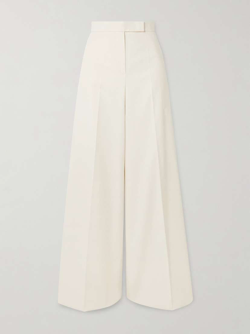 Max Mara Cotton-blend Wide-leg Pants