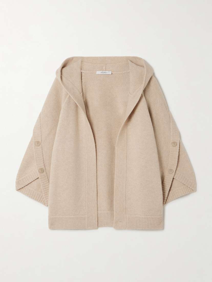 Max Mara Vals Hooded Wool And Cashmere-blend Cardigan