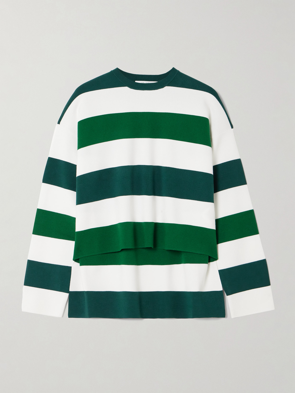 Max Mara Jesone Asymmetric Striped Jersey T-shirt In Multi
