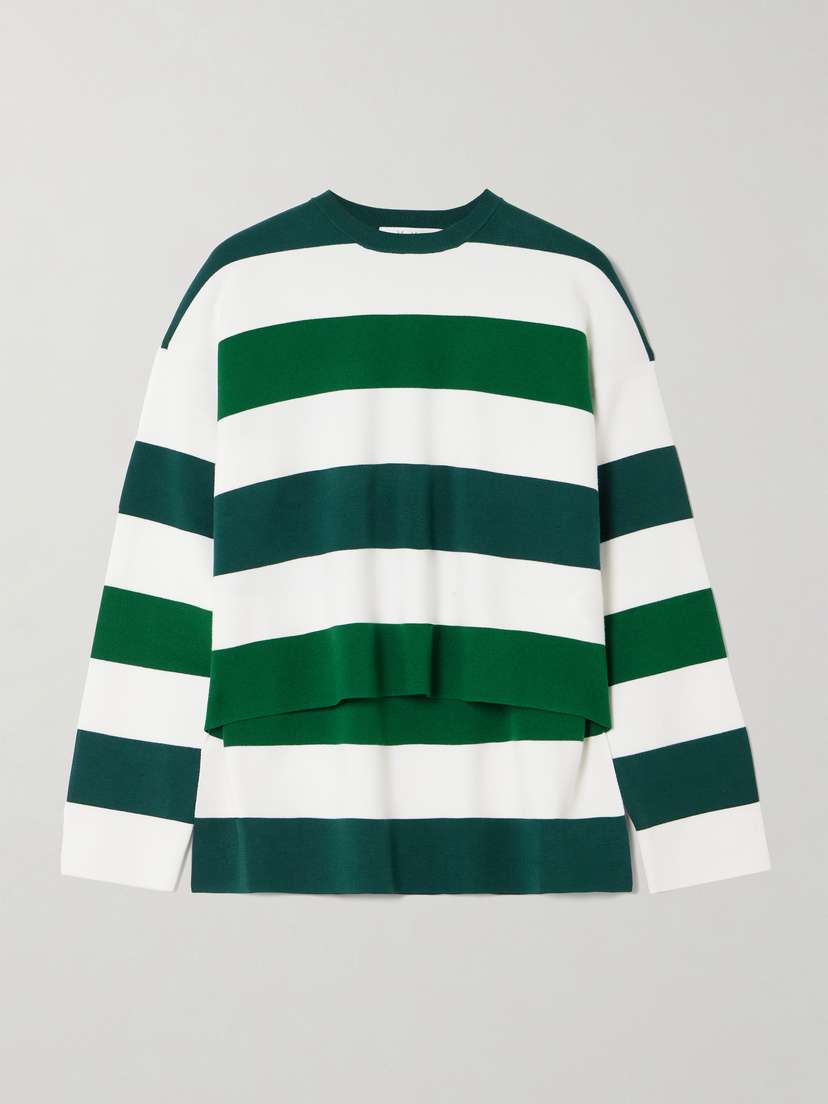 Max Mara Jesone Asymmetric Striped Jersey T-shirt