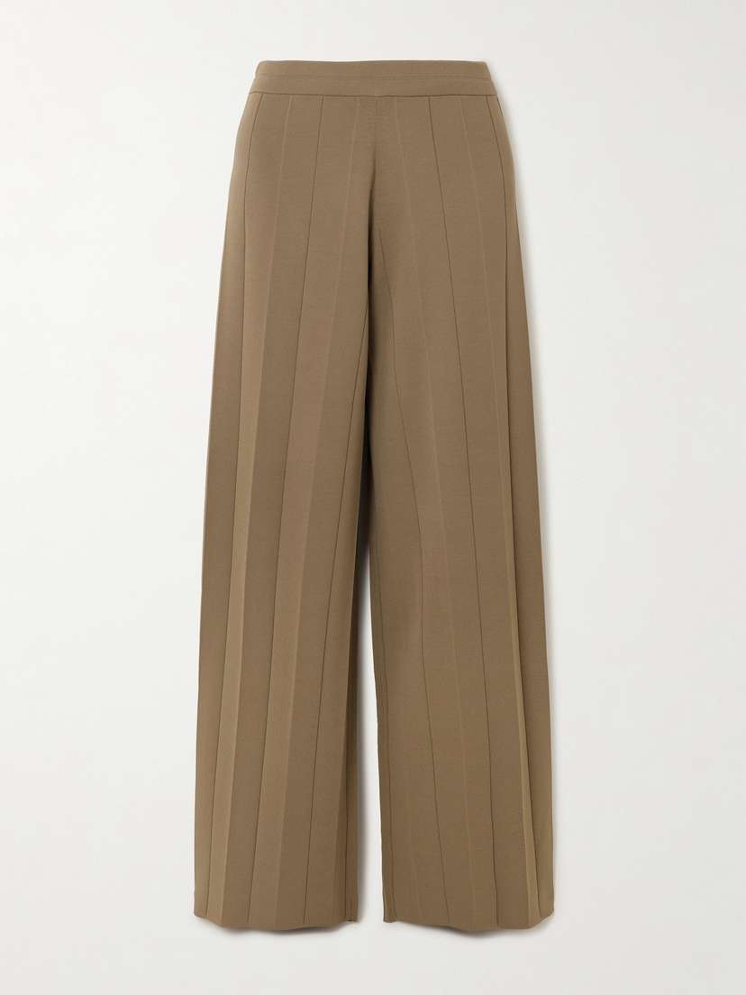 Max Mara Lama Ribbed Jersey Wide-leg Pants