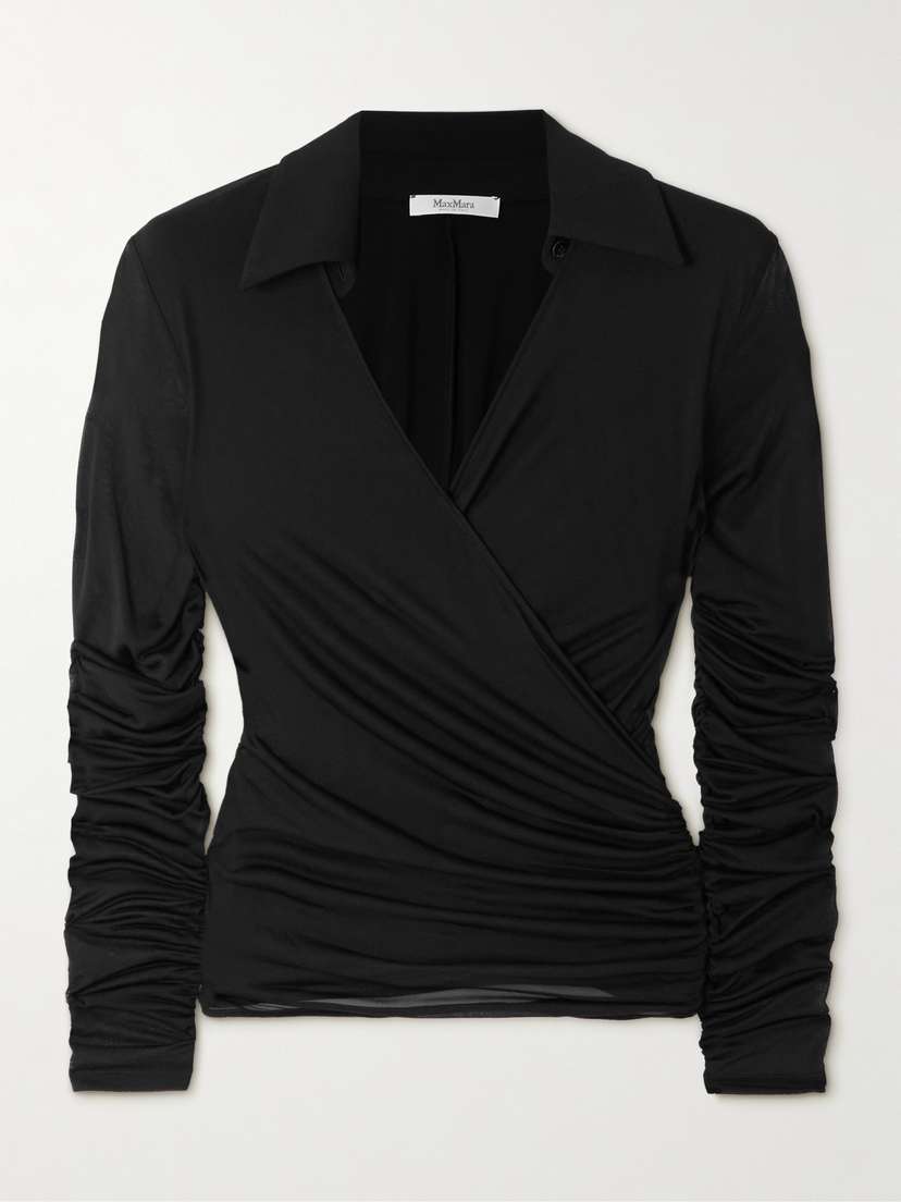 Max Mara Aiello Stretch-jersey Wrap Blouse