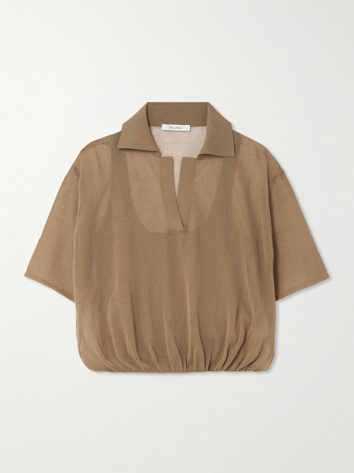 Max Mara Vespa Cropped Cotton-blend Polo Shirt
