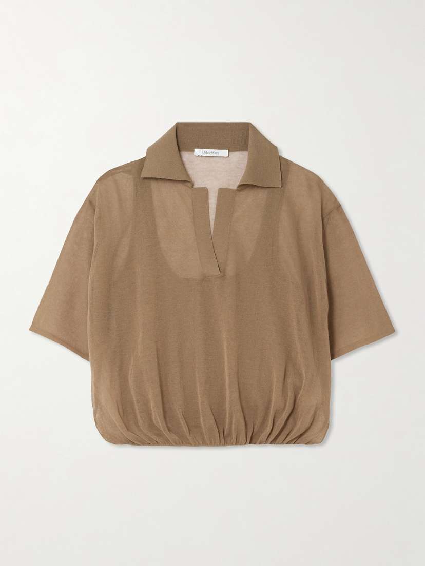 Max Mara Vespa Cropped Cotton-blend Polo Shirt