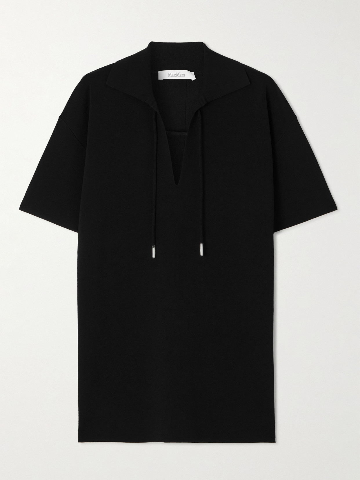 Max Mara Poltava Ribbed Jersey Blouse In Black