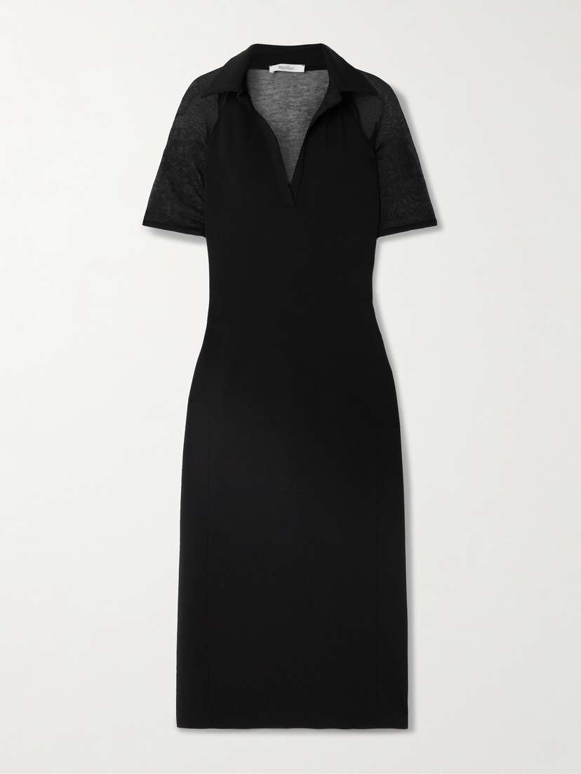 Max Mara Artello Paneled Stretch-jersey Midi Dress