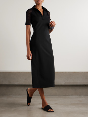 Max Mara Artello paneled stretch-jersey midi dress