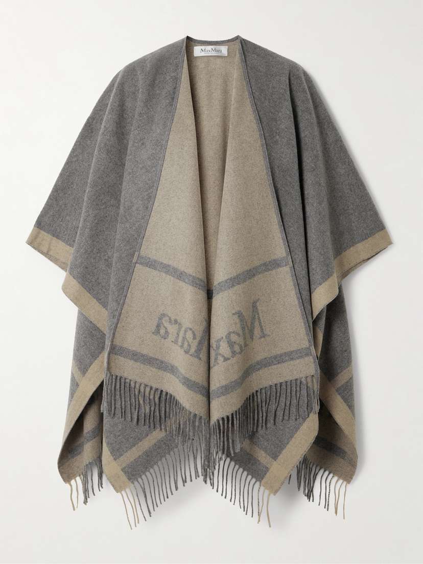 Max Mara Hilde Logo-jacquard Wool Cape