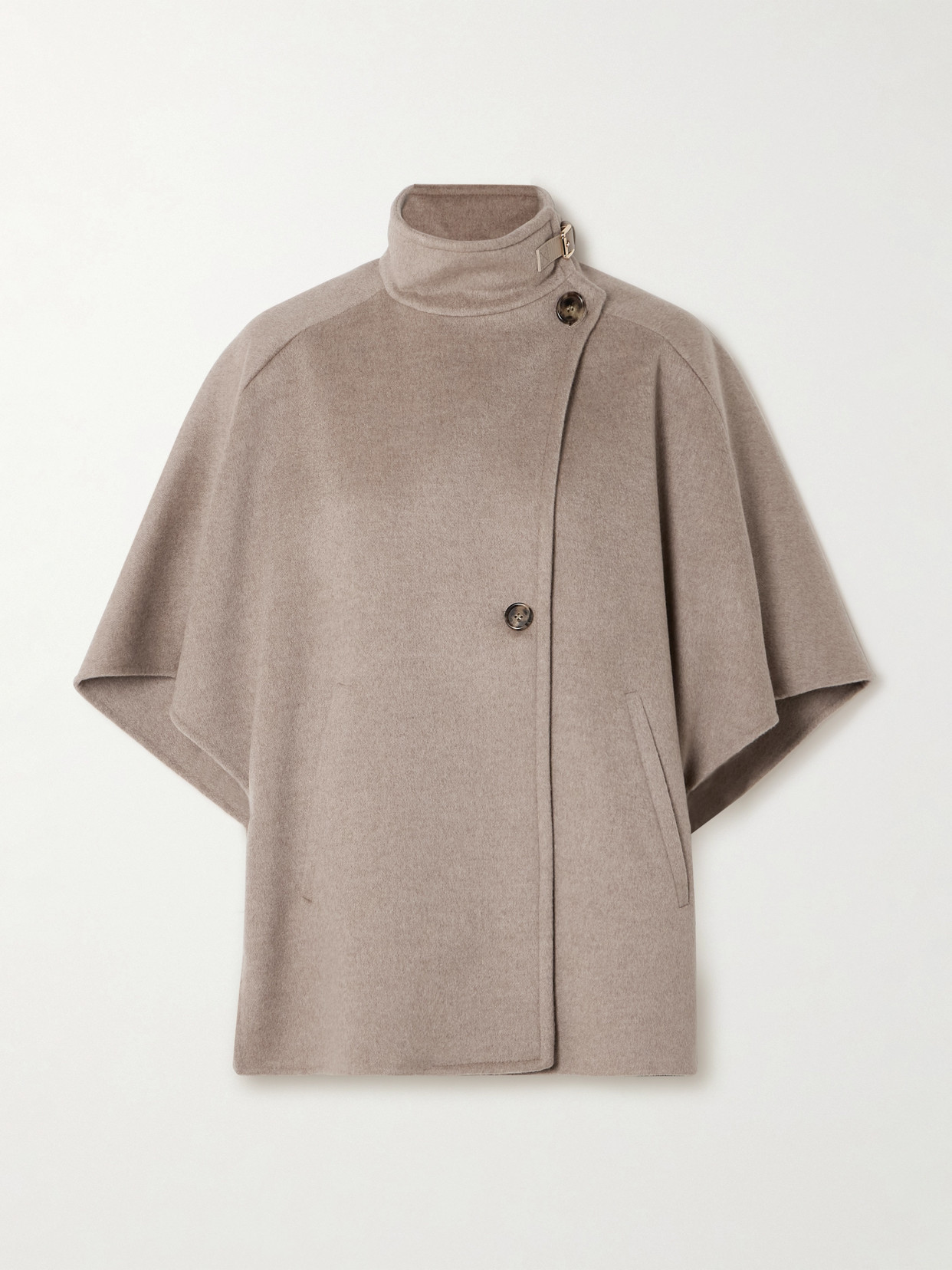 Max Mara Womens Derrik Funnel-neck Cashmere Cape Coat Beige