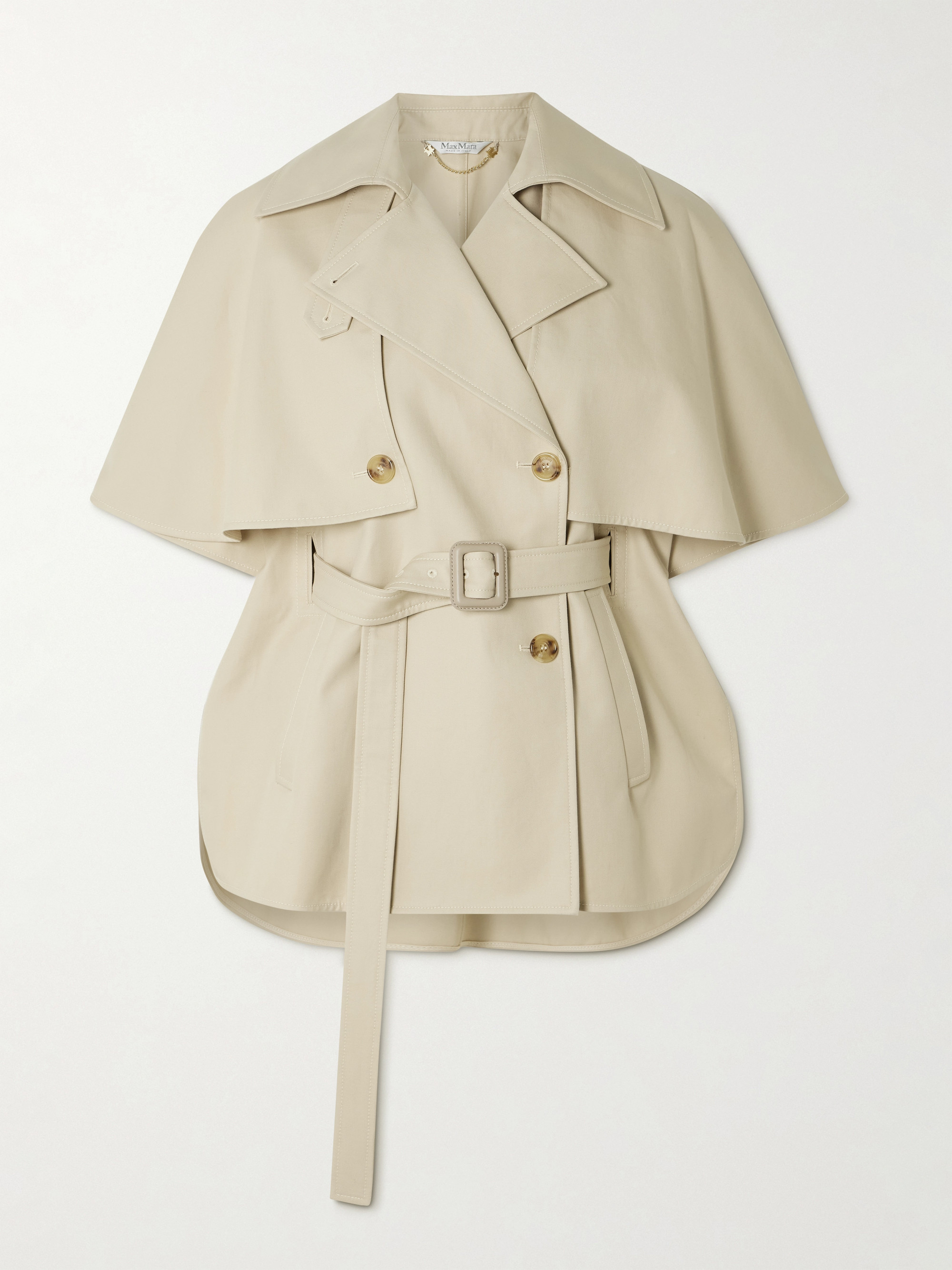 Max Mara Sigfrid belted double-breasted cotton cape thumbnail