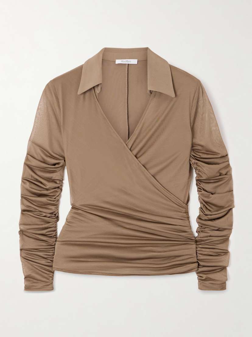 Max Mara — Aiello stretch-jersey wrap blouse