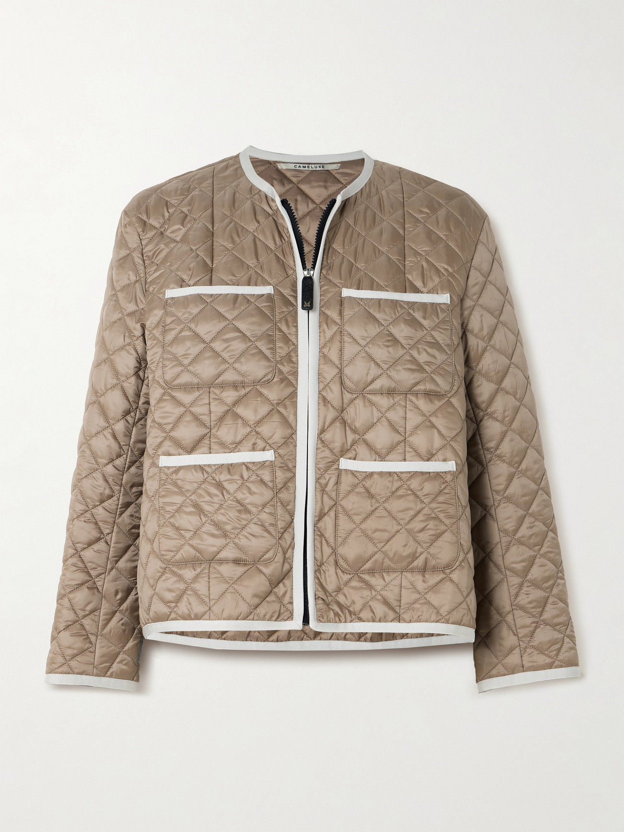 Max Mara Celeste Quilted Shell Jacket In Brown