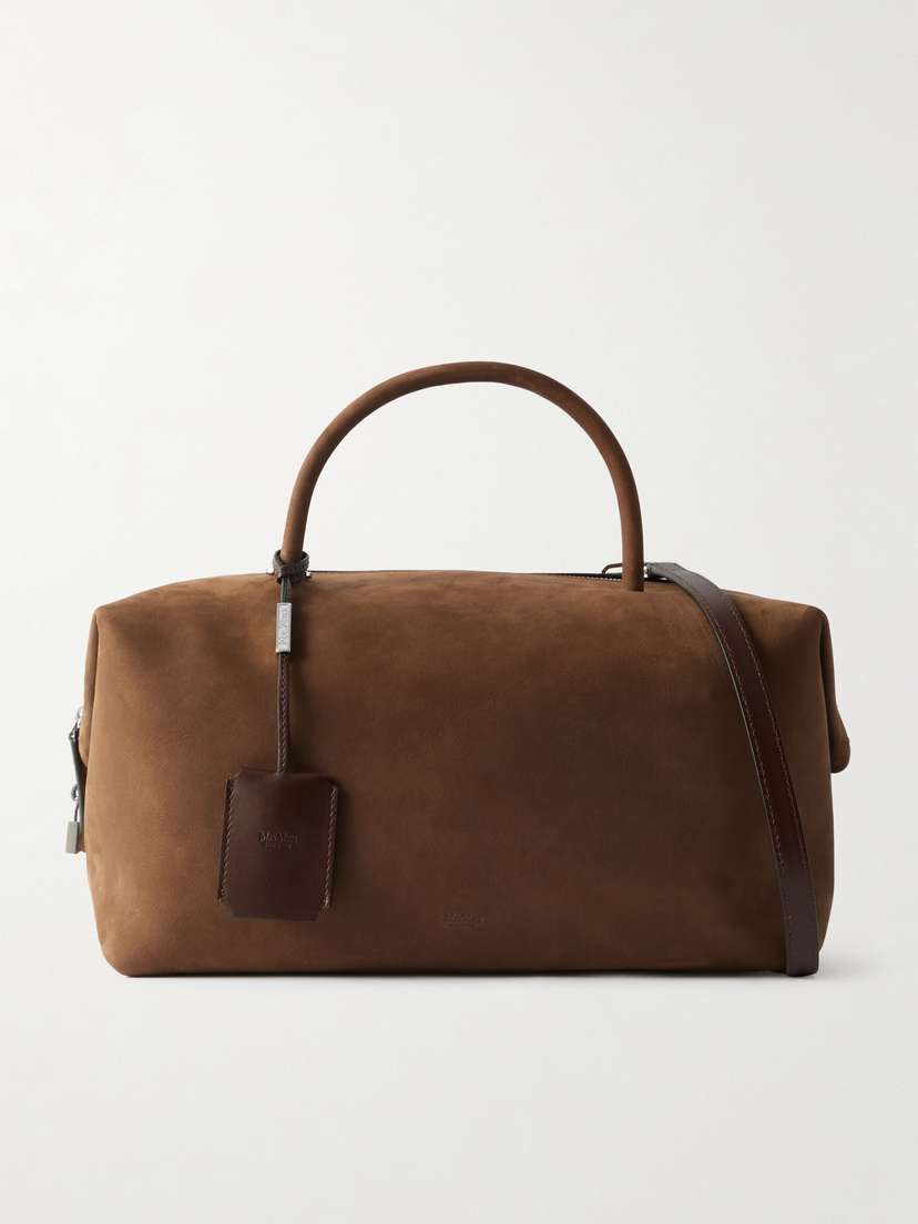 Max Mara Leather-trimmed Suede Tote