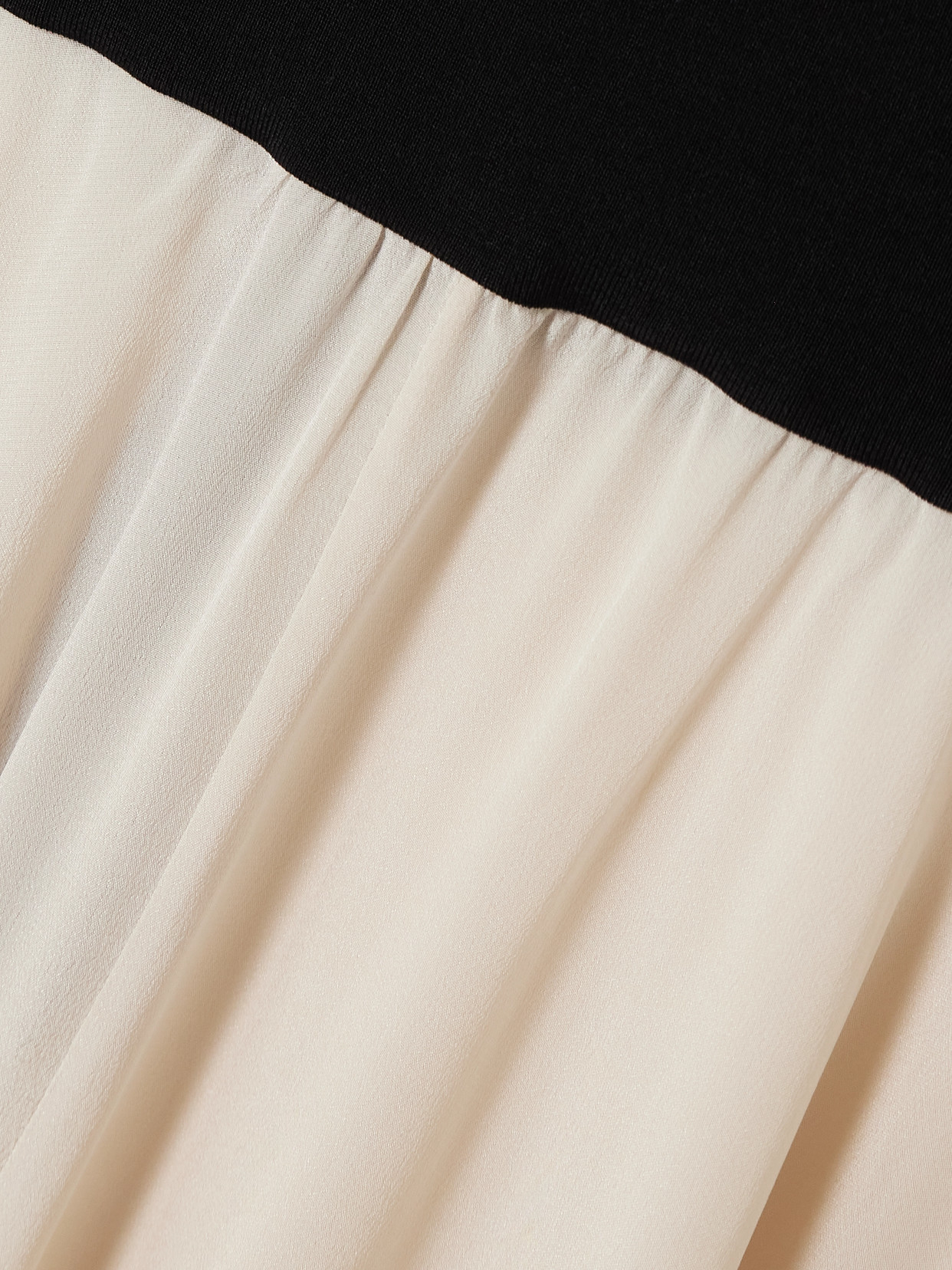 Esse Studios Illi Scarf-detailed Strapless Stretch-knit And Silk Crepe De Chine Maxi Dress In Neutral