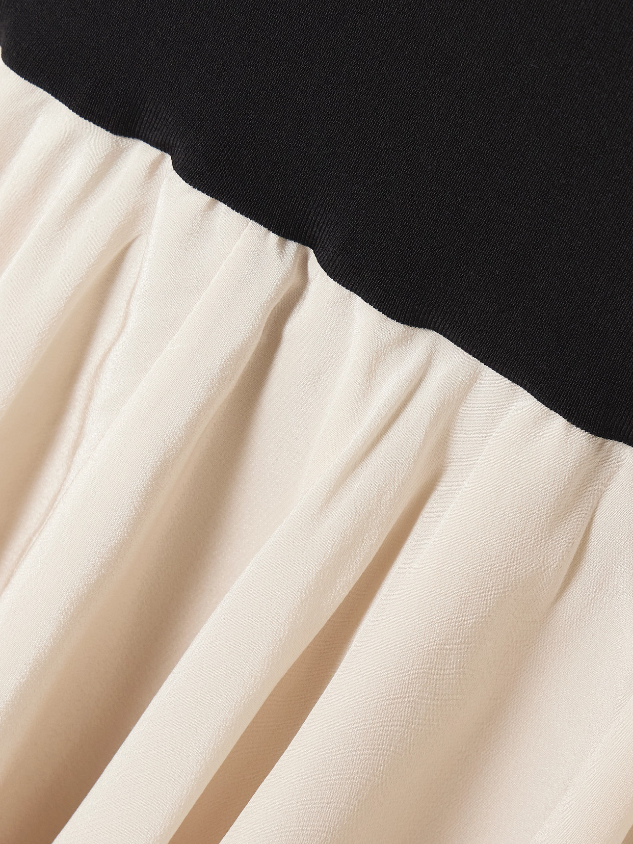 Esse Studios Illi Scarf-detailed Strapless Stretch-knit And Silk Crepe De Chine Mini Dress In Black