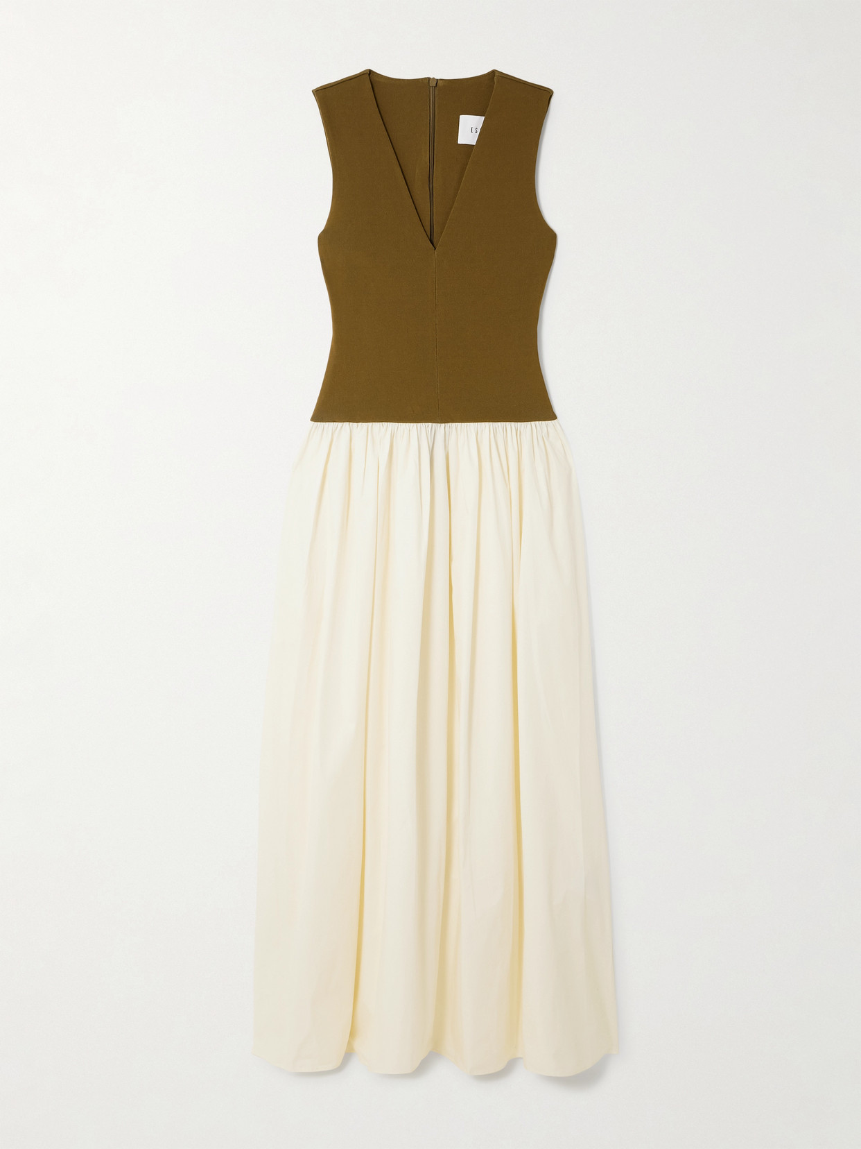 Esse Studios Stretch-knit And Silk-crepe Maxi Dress
