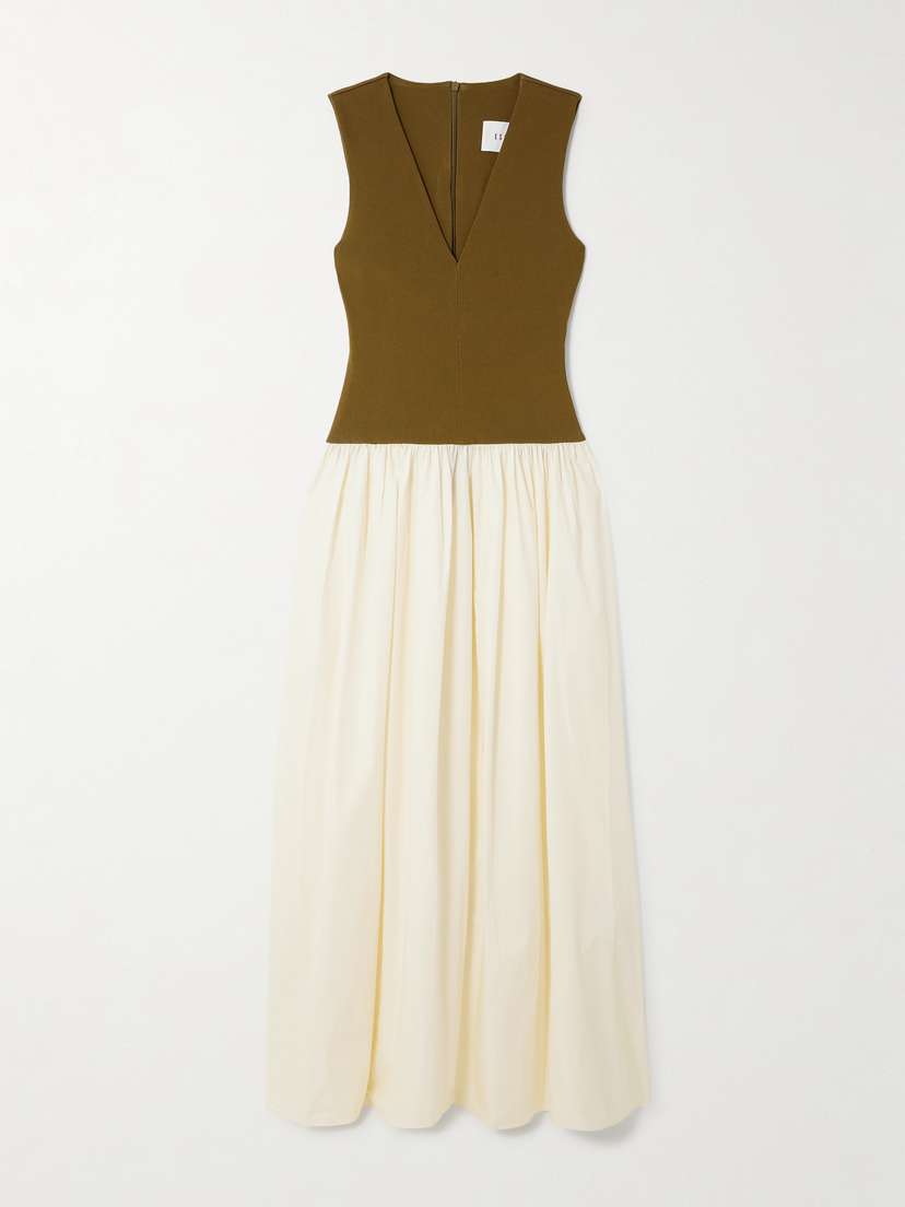ESSE Studios Stretch-knit And Silk-crepe Maxi Dress
