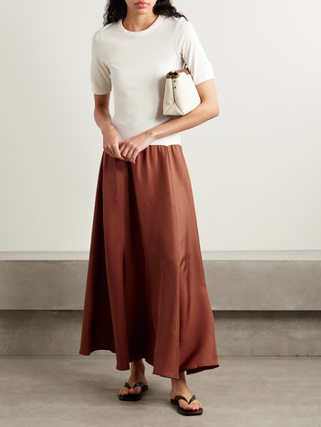 Esse Studios Stretch-knit and silk-twill maxi dress