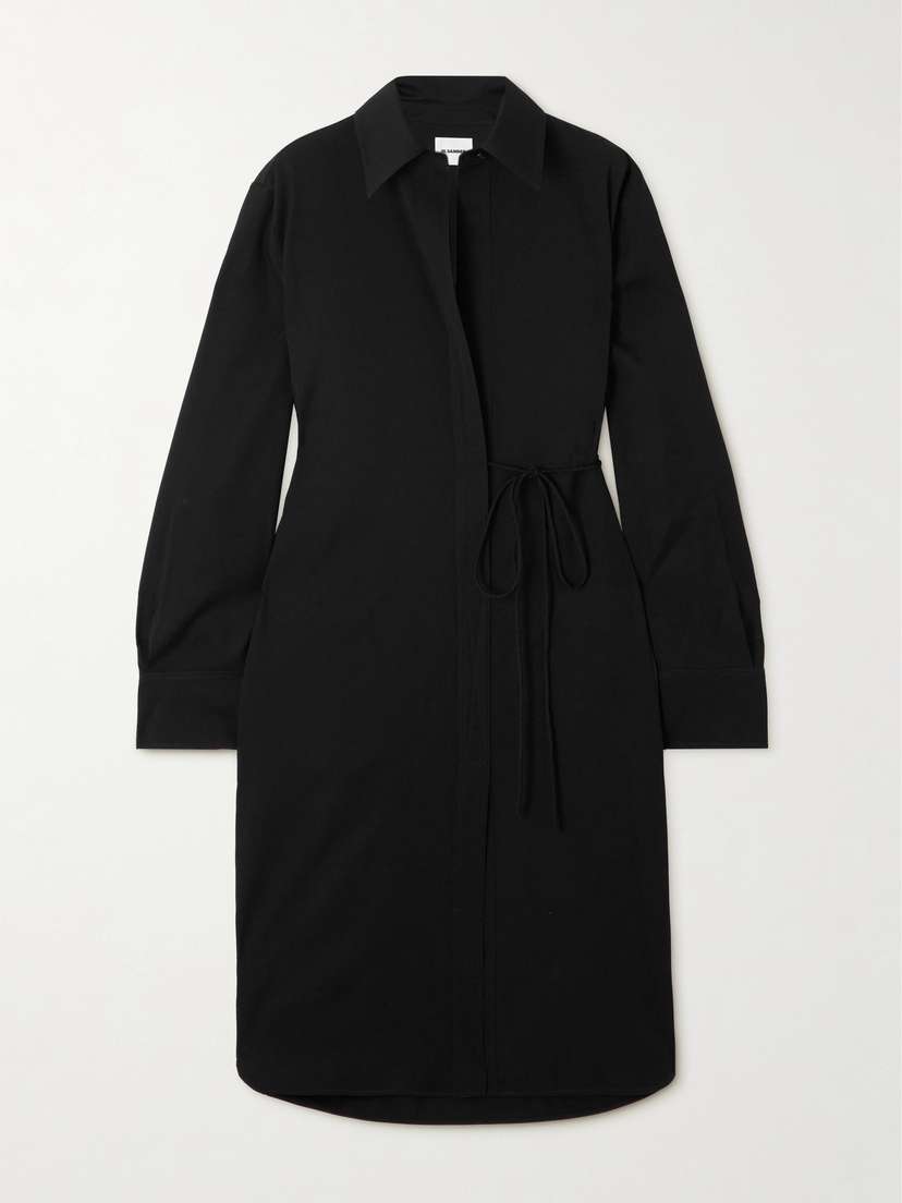 Jil Sander Wool-gabardine Midi Shirt Dress