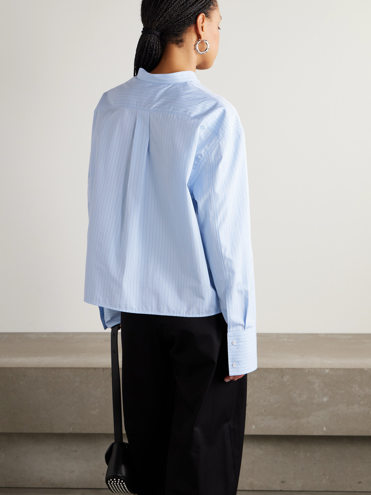 Thursday Pleated Striped Cotton-Poplin Shirt