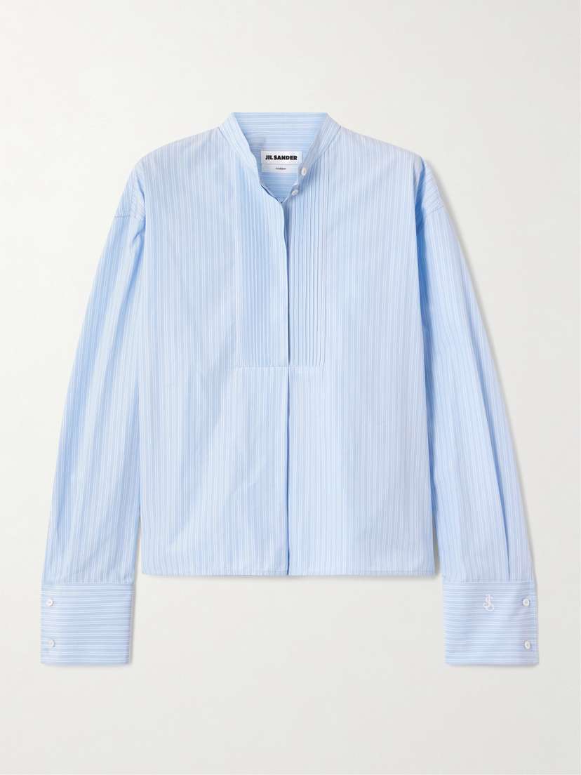 Jil Sander Thursday Pleated Striped Cotton-poplin Shirt