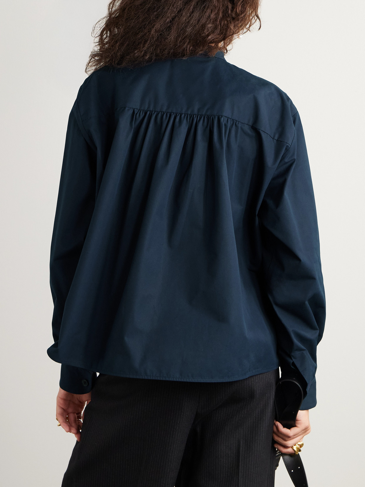 Pintucked Cotton-Poplin Shirt