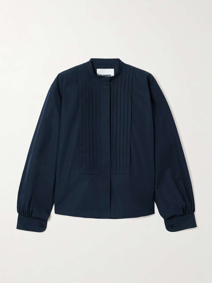 Jil Sander Pintucked Cotton-poplin Shirt