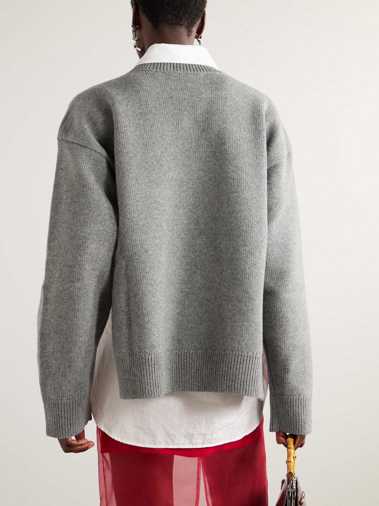 Jil Sander Wool-blend Sweater In Gray