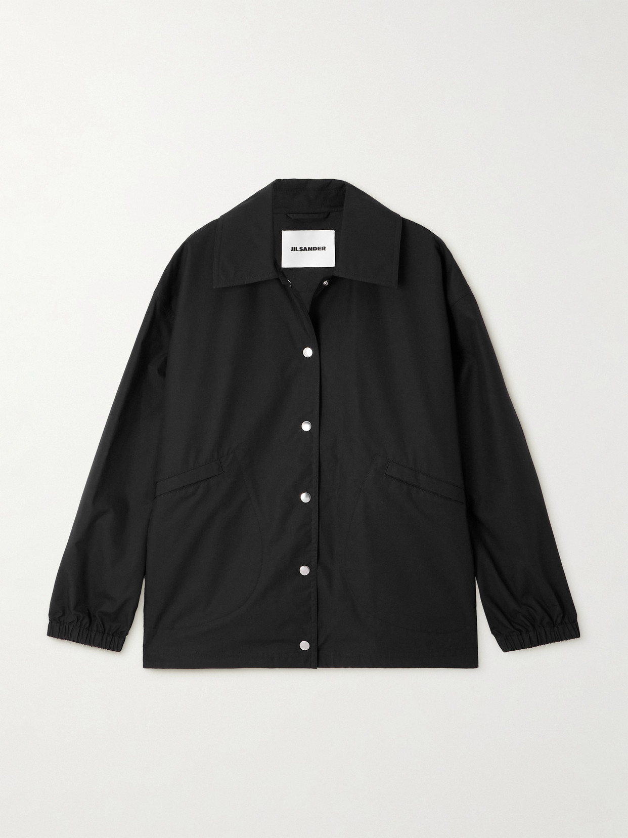 Jil Sander Printed Cotton Jacket In Black