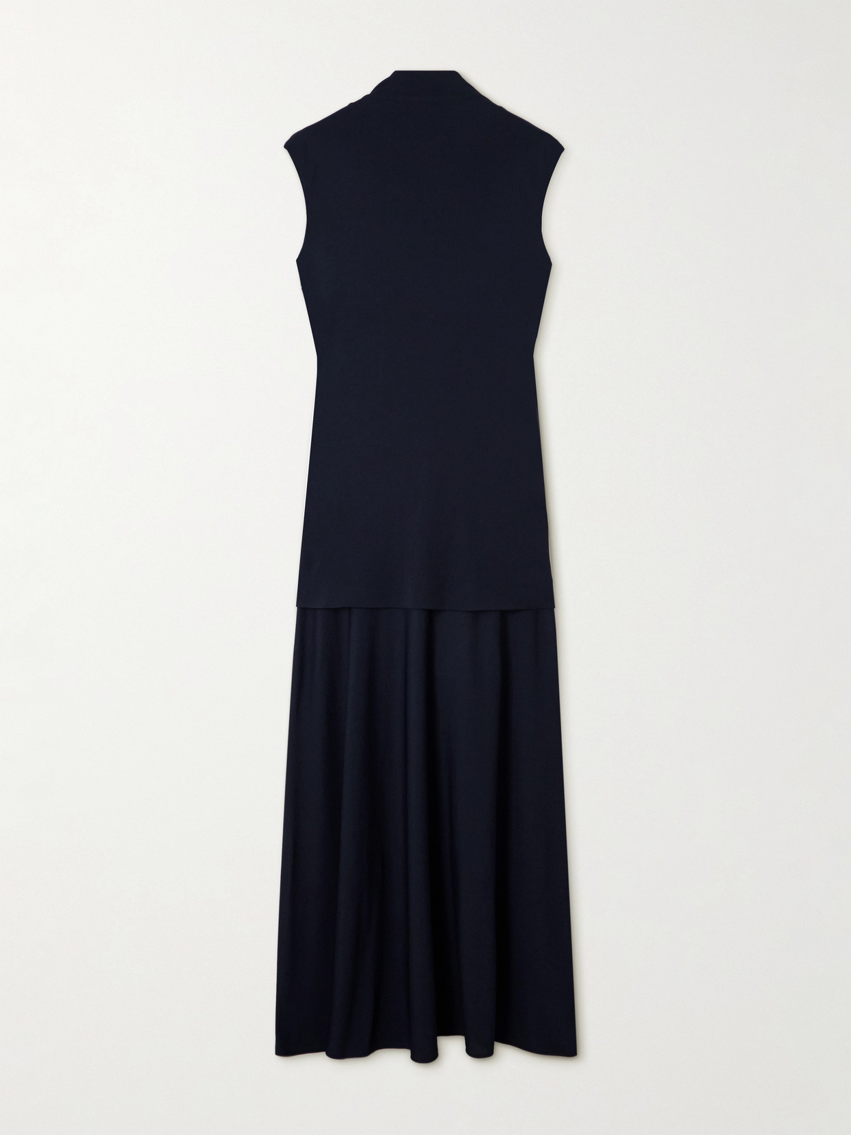 Jil Sander Layered Jersey Turtleneck Maxi Dress