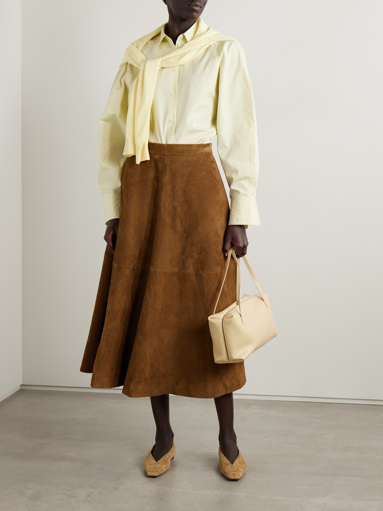 Rohe Suede Midi Skirt