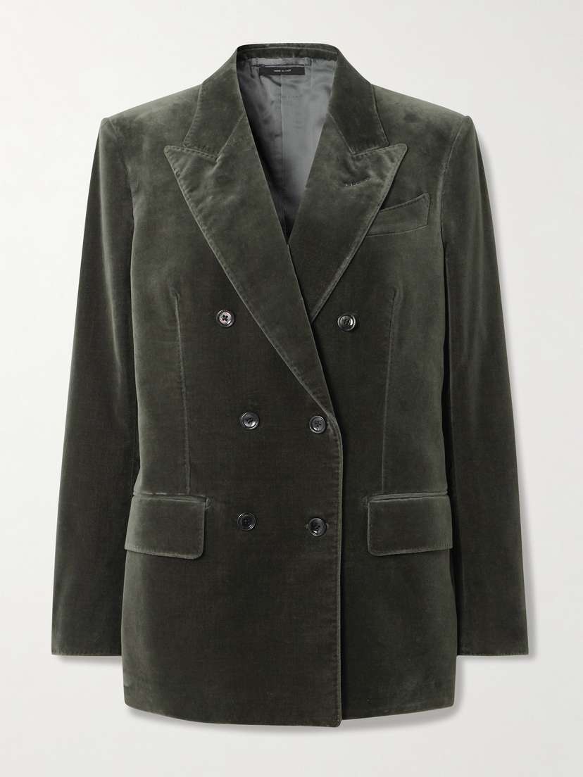 Tom Ford Double-breasted Cotton-blend Velvet Blazer