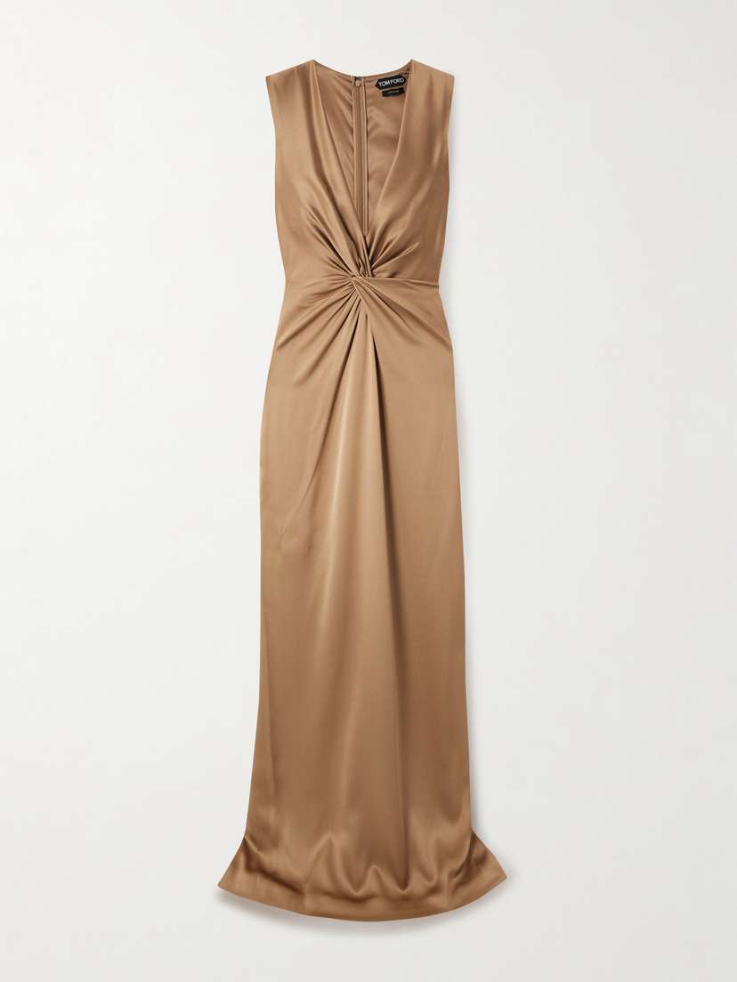 Tom Ford Twist-front Silk-satin Gown