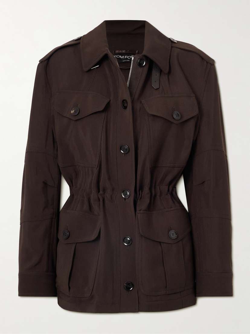 Tom Ford Leather-trimmed Twill Jacket