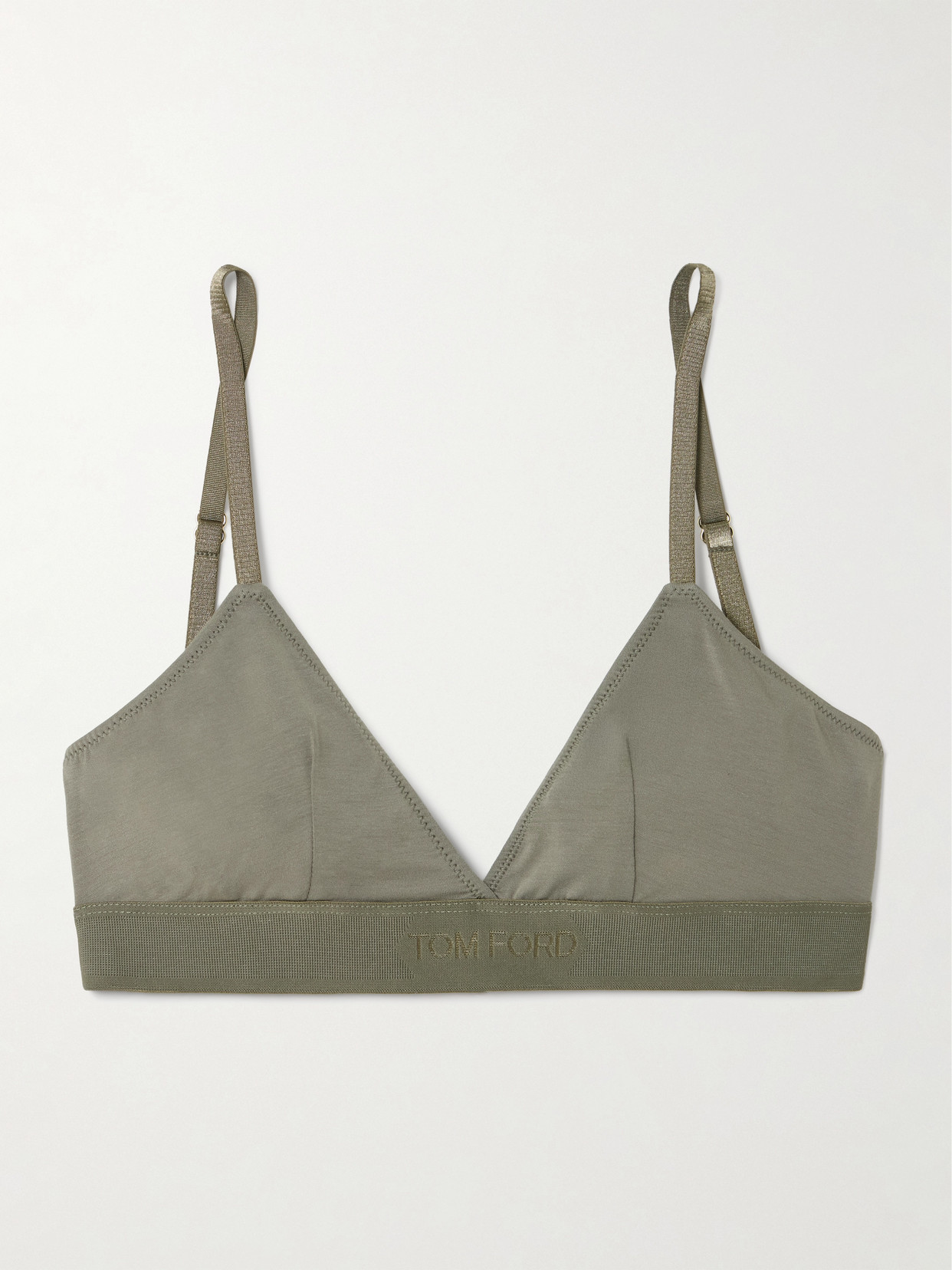 Tom Ford Stretch-modal Jersey Soft-cup Triangle Bra In Green