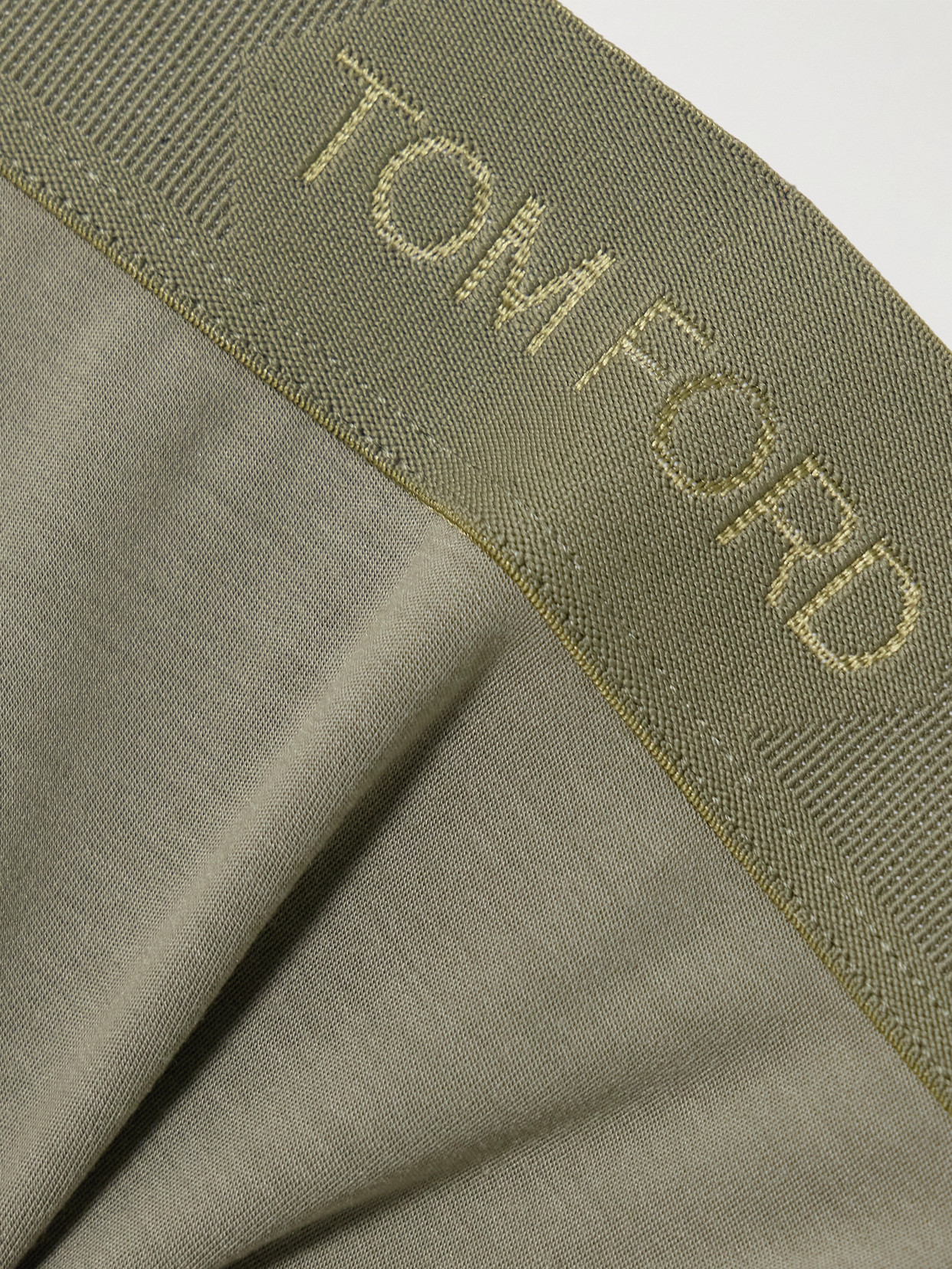 Tom Ford Stretch Modal-jersey Thong In Green