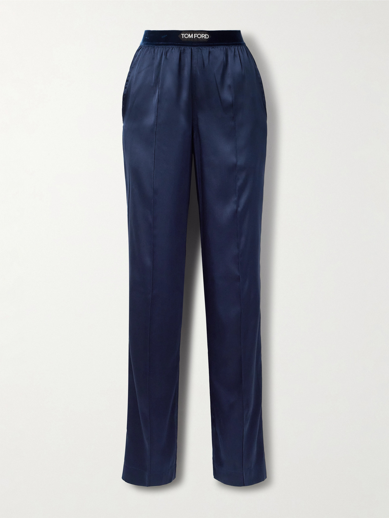 Tom Ford Velvet-trimmed Stretch-silk Satin Pants