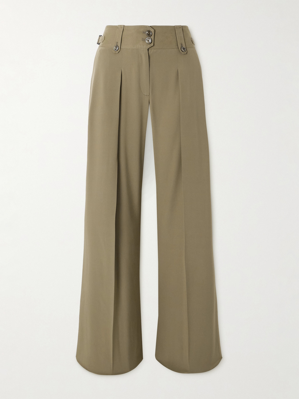 Tom Ford Pleated Silk Crepe De Chine Straight-leg Pants In Gray
