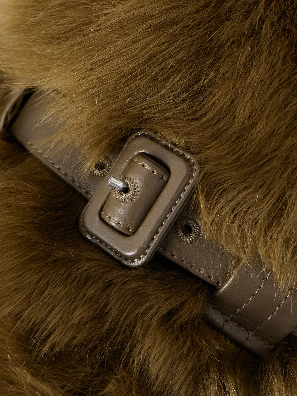 Tom Ford Women Brown Jacket With Adjustable Belt On The Waist In Fur Woman In Brown