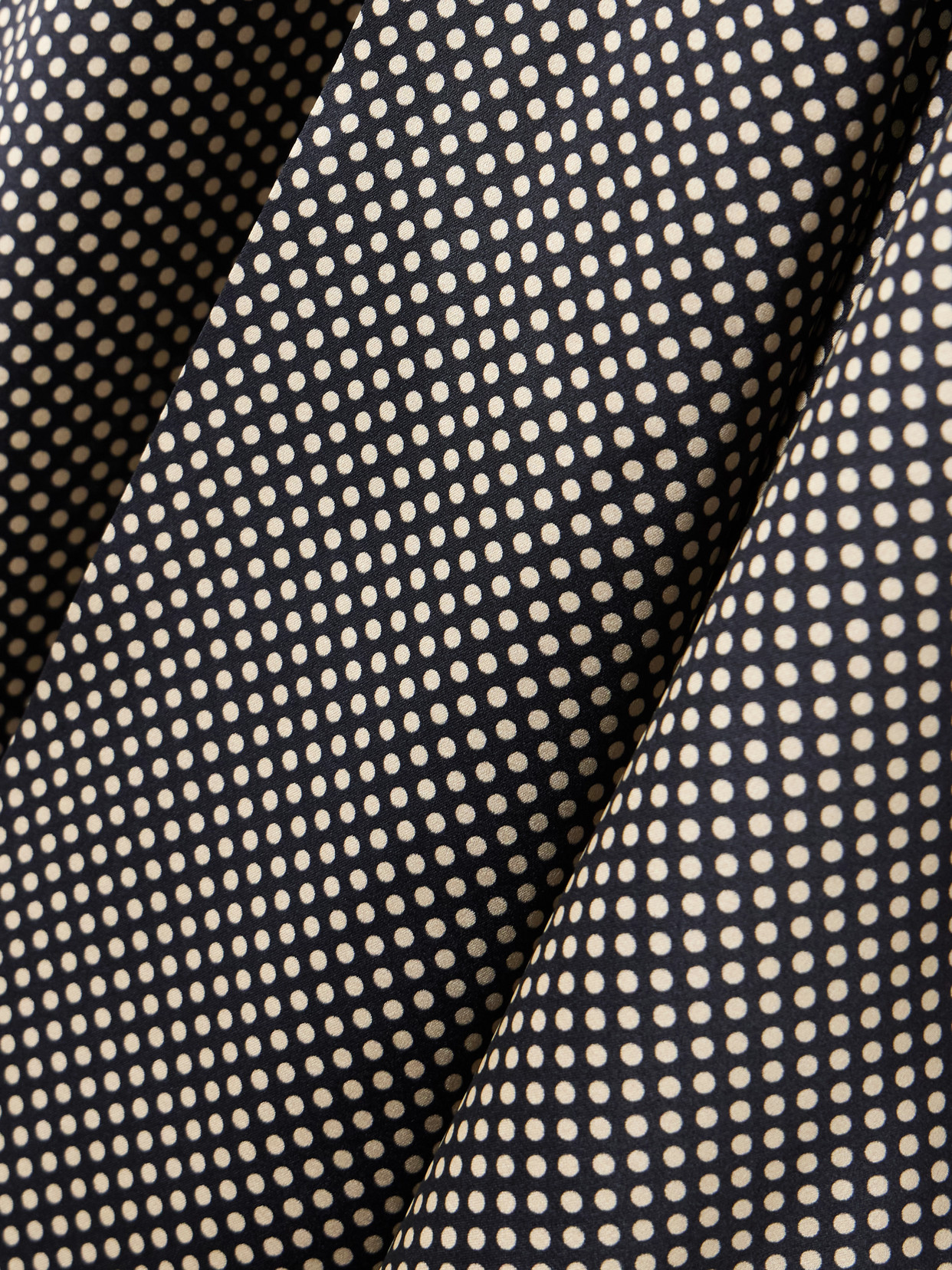 Pussy-Bow Polka-Dot Silk-Blend Blouse