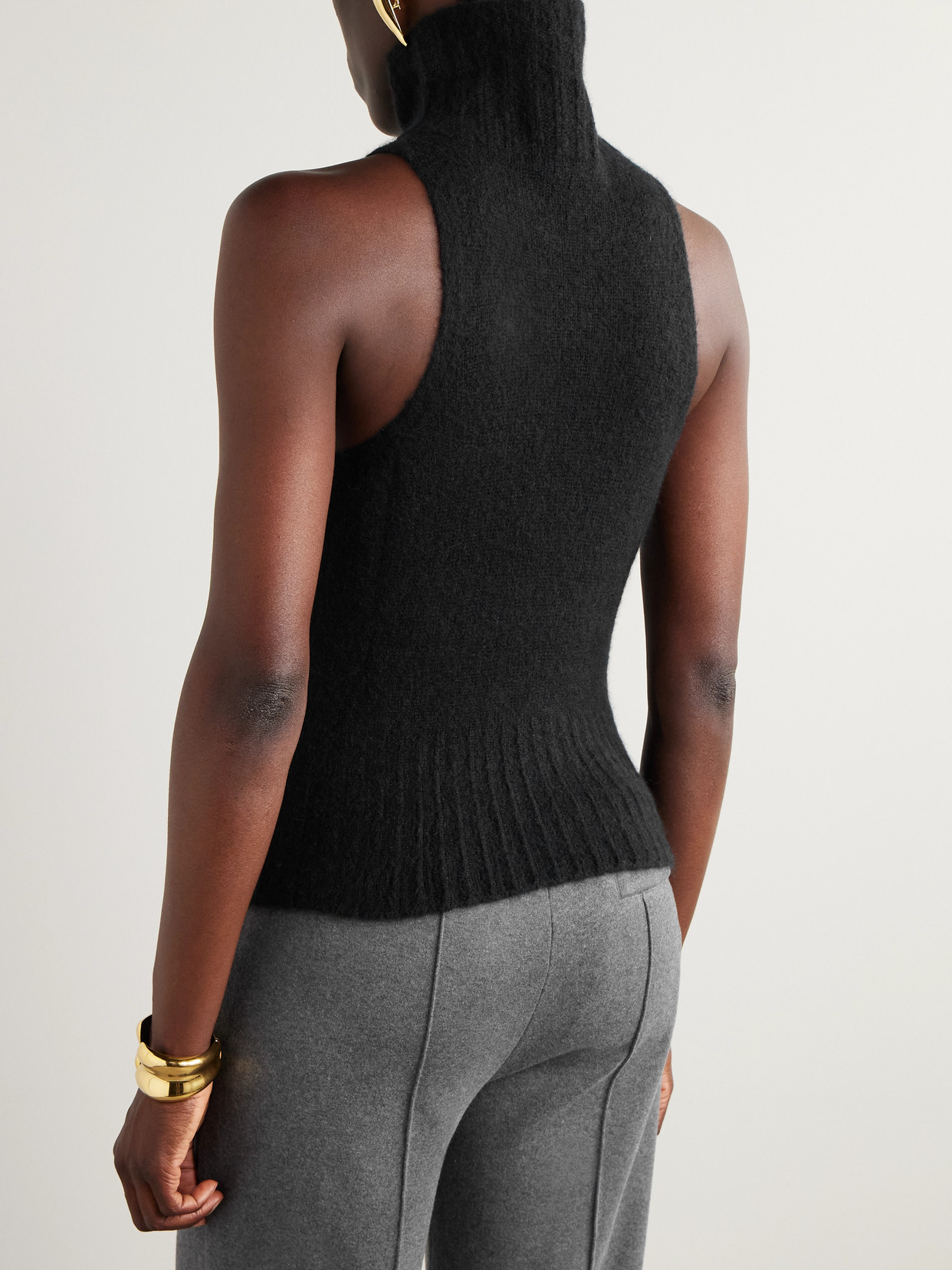 Tom Ford Cashmere And Silk-blend Turtleneck Top In Black