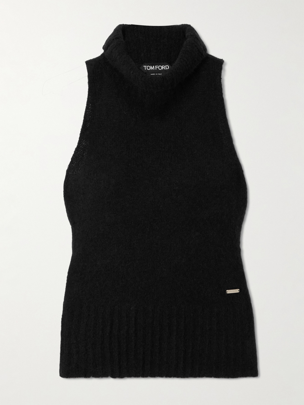 Tom Ford Cashmere And Silk-blend Turtleneck Top In Black